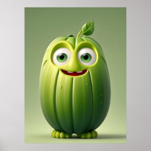 Póster Carácter pepino gracioso
