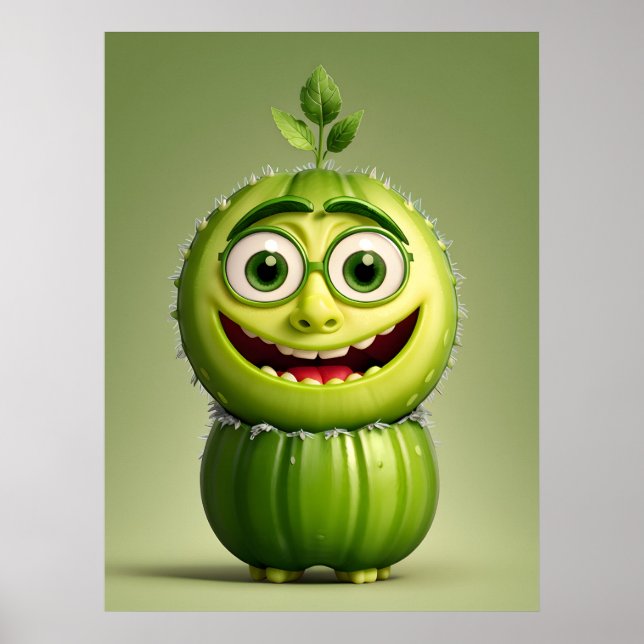 Póster Carácter pepino gracioso (Frente)