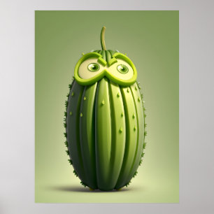 Póster Carácter pepino gracioso
