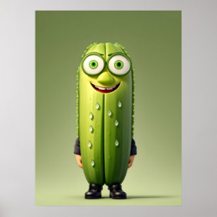 Póster Carácter pepino gracioso
