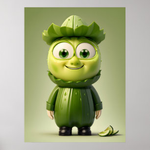 Póster Carácter pepino gracioso