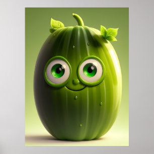 Póster Carácter pepino gracioso