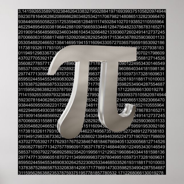 Póster Carácter pi metalizado de corte (Frente)