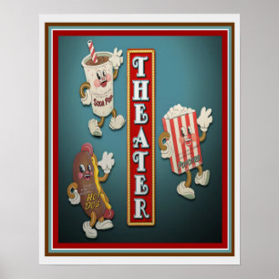 Póster Caracteres de la barra de aperitivos del teatro Im