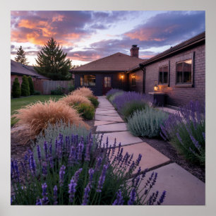 Póster Caramel Lavender Purple House Yard