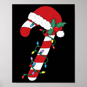 Póster Caramelo de Navidad Caña Santa Navidad Niños Infan