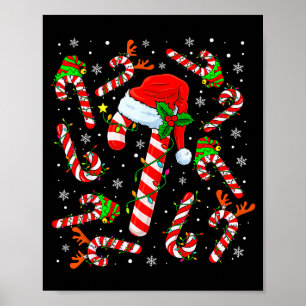 Póster Caramelo de Navidad Sombrero de Santa Reno Payaso