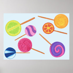 Póster Caramelos de Colores Variados Pegatinas de Color