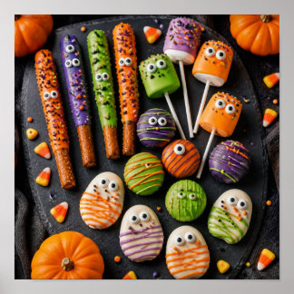 Póster caramelos de Halloween se derriten