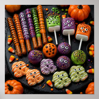 Póster caramelos de Halloween se derriten