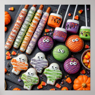 Póster caramelos de Halloween se derriten
