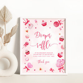 Póster Caramelos rosados San Valentín dulce dulce de paña