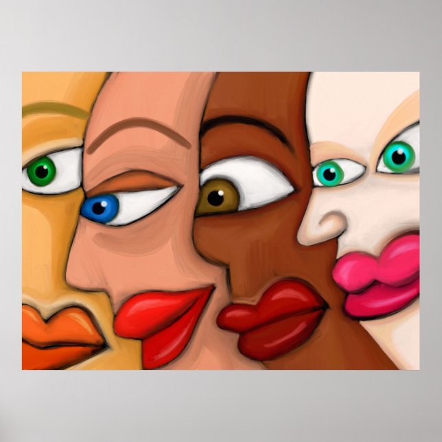 Póster Caras abstractas (Frente)