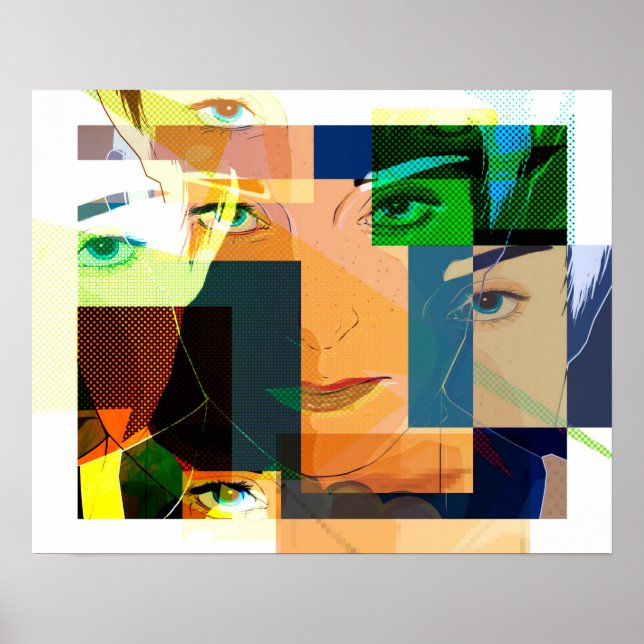 Póster Caras de cubismo (Frente)