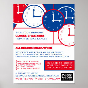 Póster Caras de reloj, publicidad de horóloga