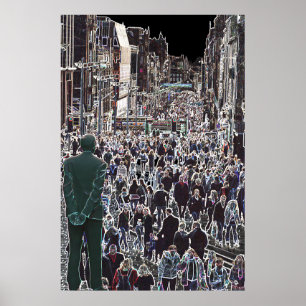 Póster Caras en el poster de Glasgow Escocia de la