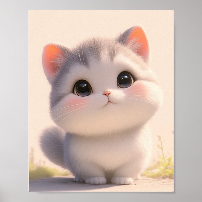 Póster Caras flufadas de gato (Frente)