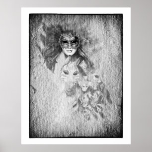 Póster Caras ocultas & Más allá de la máscara /Venecia