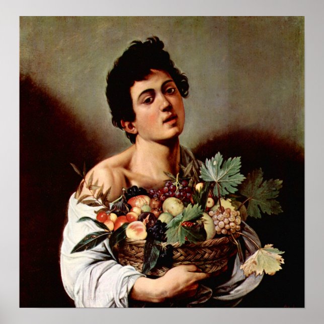 Póster Caravaggio-Boy with fruit basket (Frente)