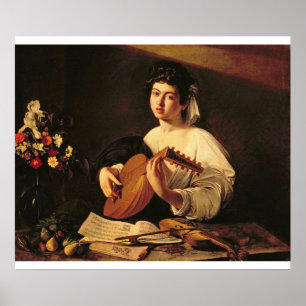 Póster Caravaggio - El jugador de Lute