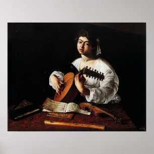 Póster Caravaggio - El jugador Lute