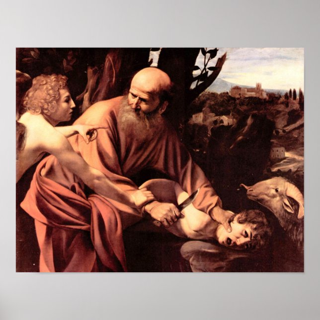 Póster Caravaggio - El sacrificio de Isaac (Frente)