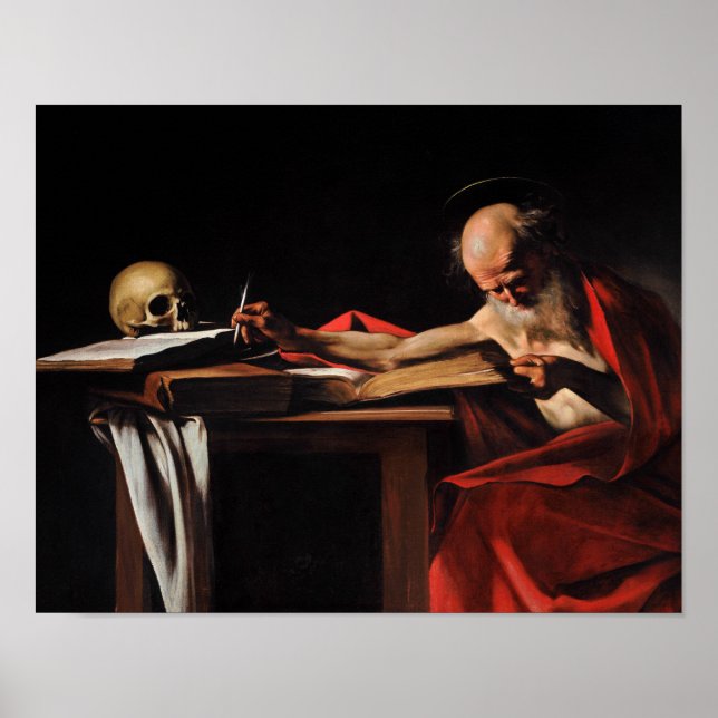 Póster Caravaggio - Escritura de Saint Jerome (Frente)