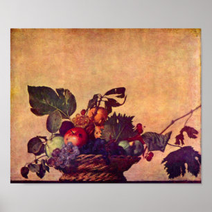 Póster Caravaggio-La cesta de la fruta