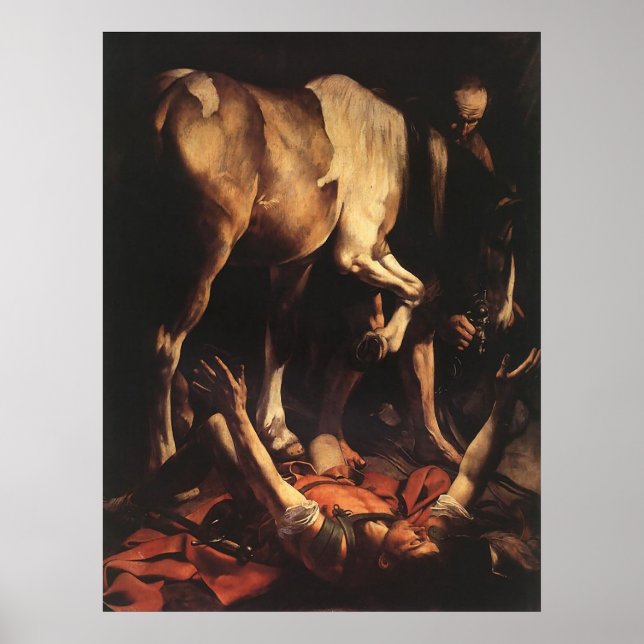 Póster Caravaggio La Conversión A Damasco (Frente)