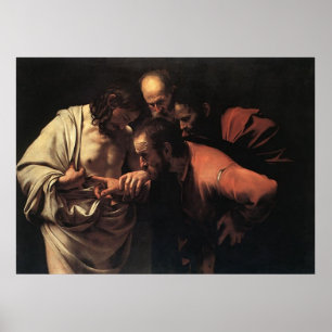 Póster Caravaggio la incredulidad Santo Tomás
