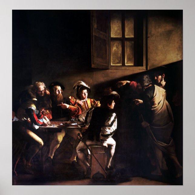 Póster Caravaggio La llamada de San Mateo (Frente)