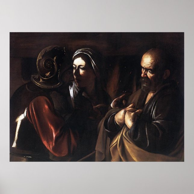 Póster Caravaggio La Negación De San Pedro (Frente)
