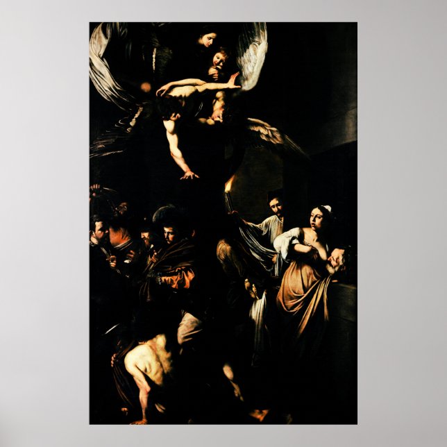 Póster Caravaggio: Las siete obras de la piedad (Frente)
