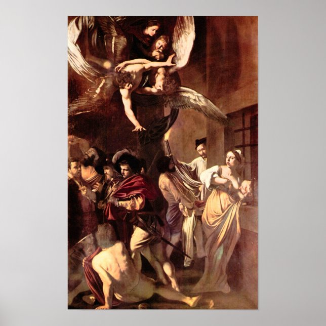 Póster Caravaggio-Las siete obras de misericordia (Frente)