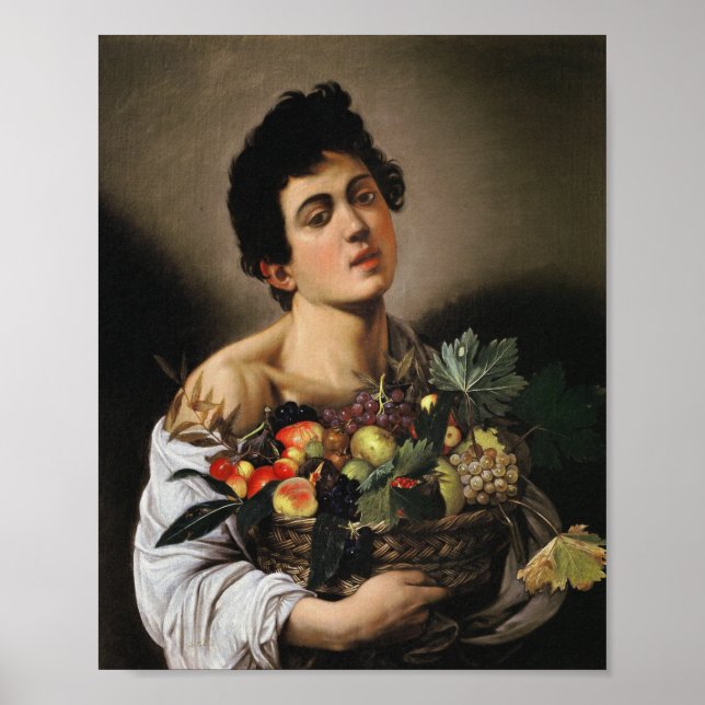 Póster Caravaggio - Niño Con Cesta De Fruta (Frente)