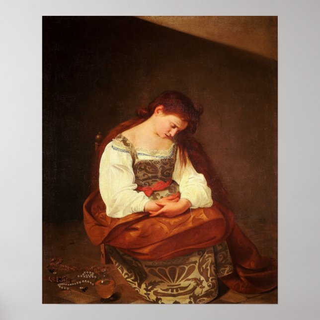Póster Caravaggio - Penitent Magdalene 1594 (Frente)