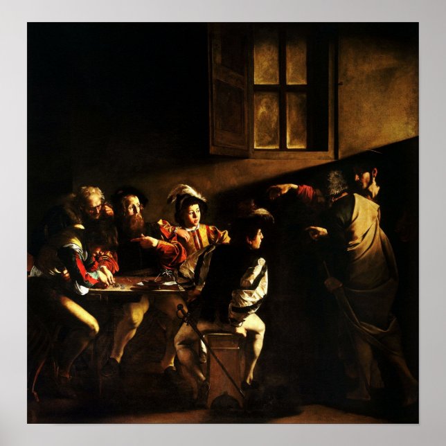 Póster Caravaggio - The Calling Of Saint Matthew 1600 (Frente)