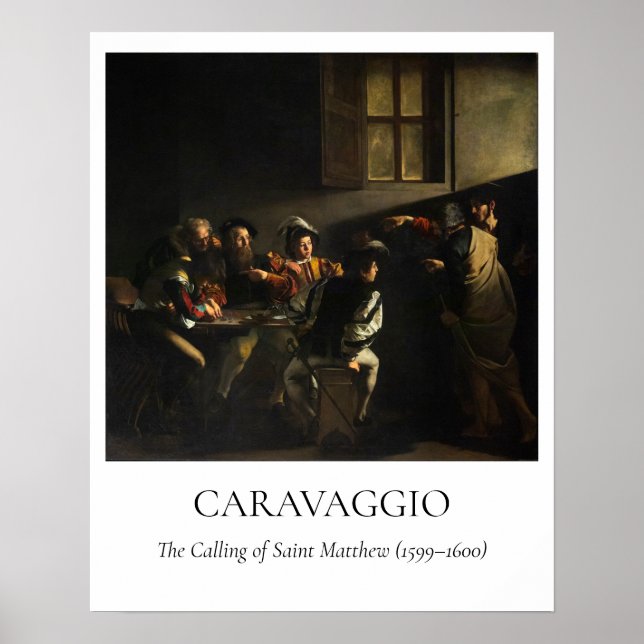 Póster Caravaggio — The Calling of St. Matthew (Frente)