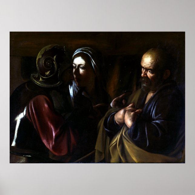 Póster Caravaggio The Denial of Saint Peter (Frente)