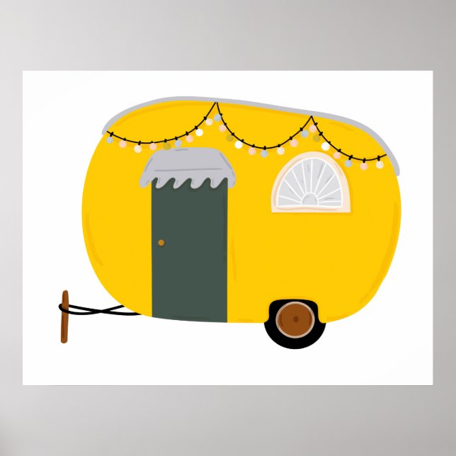 Póster Caravana Cute Amarilla (Frente)