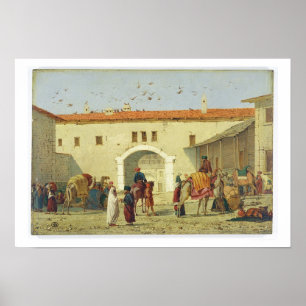 Póster Caravanseray en Mylasa, Turquía, 1845 (aceite en
