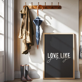 Póster Carbón gris amor como Jesús Cristiano