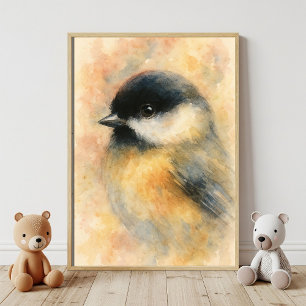 Póster Carbonero acuarela: Retrato de un dulce pájaro can