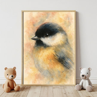 Póster Carbonero acuarela: Retrato de un dulce pájaro can