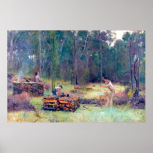Póster Carboneros Leñadores Tom Roberts 1886 