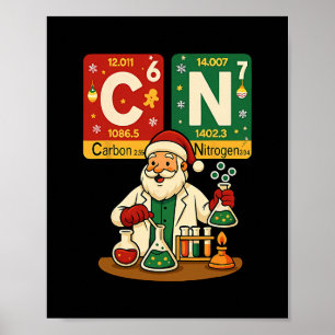 Póster Carbono Nitrógeno 67 Meme Profesor Ciencia Tabla P