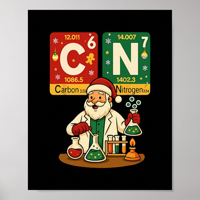 Póster Carbono Nitrógeno 67 Meme Profesor Ciencia Tabla P (Frente)