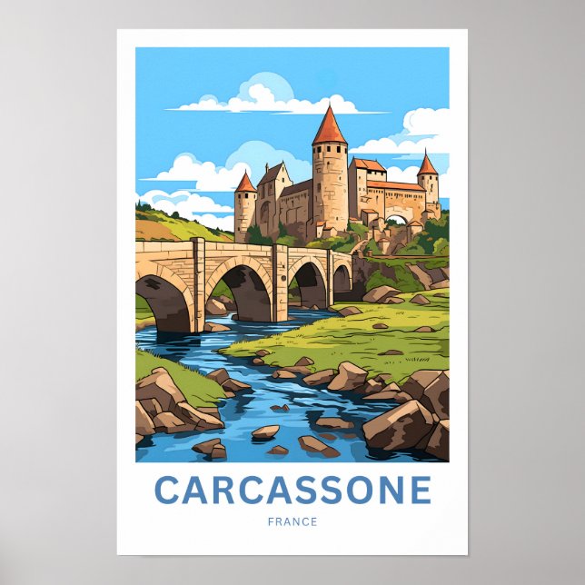Póster Carcassone France Travel Print (Frente)