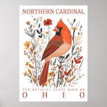 Cardenal del Norte de Ohio Ave Estatal Botánica