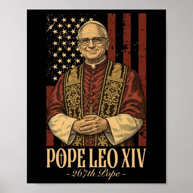 Póster Cardenal Robert Prevost Papa Leo Xiv (Frente)
